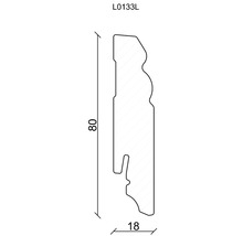 Profilleiste mit den Maßen 80 mal 18 Millimeter