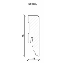 Skizze eines Profils mit den Maßen 58 mal 16 Millimeter