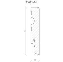 Technische Zeichnung eines Sockels mit den Maßen 80 mal 15 Millimeter