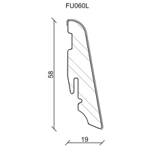 Technische Zeichnung eines Profils mit Maßangaben