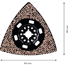 Dreieckige Multifunktionswerkzeug-Schleifplatte, 85 mm hoch und 90 mm breit