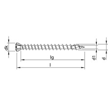 Technische Zeichnung einer Schraube mit Maßangaben
