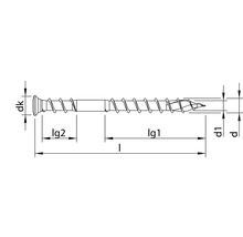 Technische Zeichnung einer Schraube mit Maßangaben