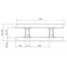 Technische Zeichnung eines Trägers mit Maßangaben