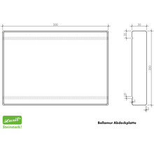 Bellamur Abdeckplatte technische Zeichnung mit Maßen