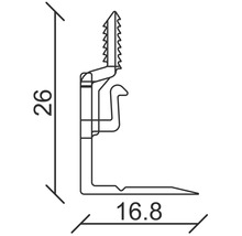 Profilleiste mit Maßen 26 und 16.8 Millimeter