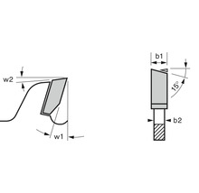 Abbildung der Werkzeuggeometrie mit Winkelangaben