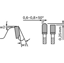 Technische Zeichnung eines Frässtifts mit Maßangaben