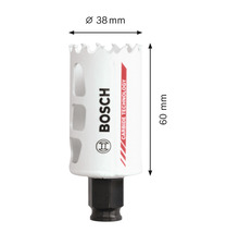 Bosch Lochsäge mit 38 Millimeter Durchmesser und 60 Millimeter Höhe.