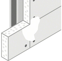 Illustration einer ausgebesserten Gipskartonwand.