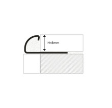 Profil für Bodenbeläge mit einer Höhe von 8 mm.