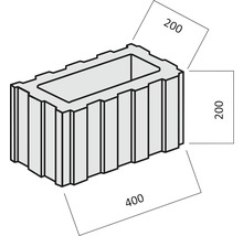 Hohlblockstein mit den Maßen 400 x 200 x 200 mm