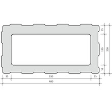 Illustration eines Betonrahmens mit Maßangaben