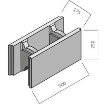 Abbildung eines Schalungssteins mit den Maßen 500 x 250 x 175 Millimeter