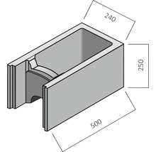Beton Pflanzring mit den Maßen 240 x 250 x 500 Millimeter.
