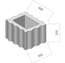 Beton-Pflanzring mit den Maßen 400 x 300 x 250 Millimeter