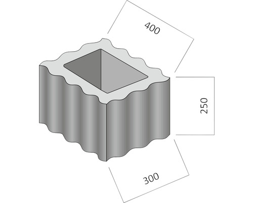 Beton-Pflanzring mit den Maßen 400 x 300 x 250 Millimeter