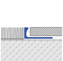 Illustration eines Bodenprofils mit Übergang zu einem Teppich