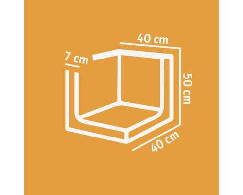 L-Stein Eck Winkelstein grau 40 x 7 x 50 cm Fußtiefe = 40 cm