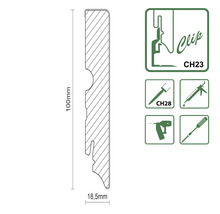 Abmessungen und Clip-Befestigungsmethode für eine Holzpaneele