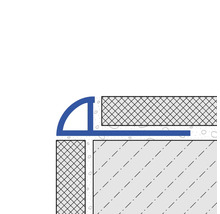 Darstellung eines Viertelkreis-Fliesenprofils an einer Wand