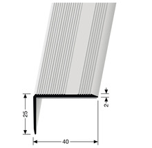 Treppenkantenprofil mit den Maßen 25 x 40 Millimeter.
