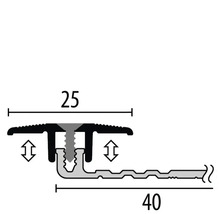 Technische Zeichnung eines Übergangsprofils mit Maßangaben