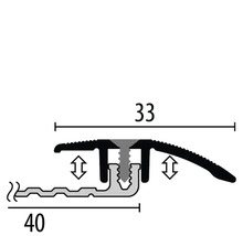 Technische Zeichnung eines Übergangsprofils mit den Maßen 33 und 40.