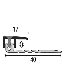 Schematische Darstellung eines Treppenkantenprofils mit den Maßen 17 und 40.