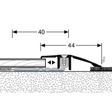 Darstellung eines Übergangsprofils mit den Maßen 40 und 44 Millimeter.