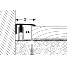 Schematische Darstellung eines Übergangsprofils für Bodenbeläge mit einer Breite von 21 Millimetern.