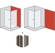 Eckdusche mit Seitenwand und Profil