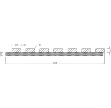 Technische Zeichnung eines Abstandhalters mit den Maßen 305 mm Länge, 8 mm Höhe und 12 mm Stärke.