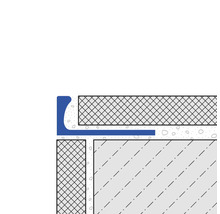 Detailansicht eines Profils zum Schutz von Fliesenkanten.