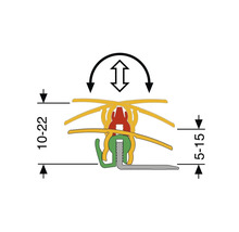 Illustration einer justierbaren Abschlussschiene mit Höhenangaben
