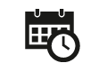 Symbol für Liefertermin: Kalender mit Uhr.